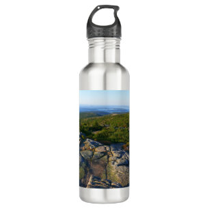 Botella De Agua Por la mañana sobre la montaña Cadillac en Acadia