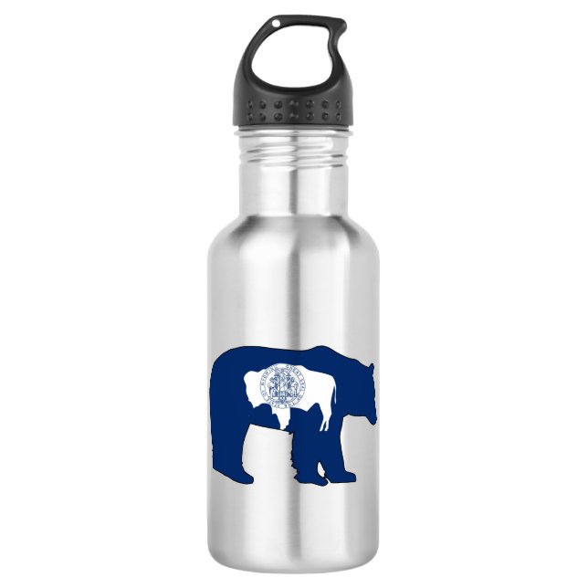 Botella De Agua Porta Bandera de Wyoming (Anverso)