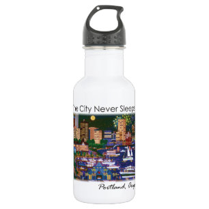 Botella De Agua Portland Oregon en la noche