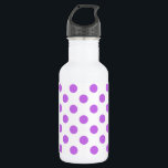 Botella De Agua Pos de Lilac y de polka blanca<br><div class="desc">Pos de Lilac y de polka blanca</div>