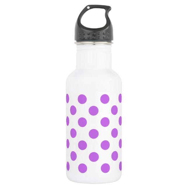 Botella De Agua Pos de Lilac y de polka blanca (Anverso)