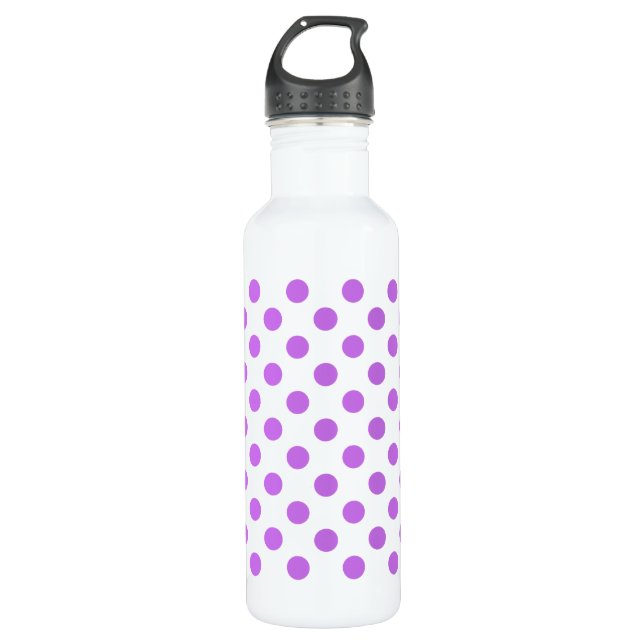Botella De Agua Pos de Lilac y de polka blanca (Anverso)