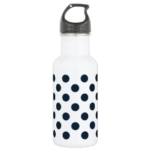 Botella De Agua Pos de polka azul marino oscuro