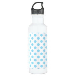 Botella De Agua Pos de polka azul y blanco