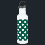 Botella De Agua Pos de polka blanco sobre verde sabio<br><div class="desc">Pos de polka blanco sobre verde sabio</div>