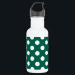 Botella De Agua Pos de polka blanco sobre verde sabio<br><div class="desc">Pos de polka blanco sobre verde sabio</div>