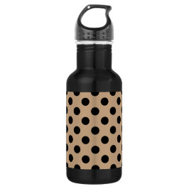 Botella De Agua Pos de polka negro en beige