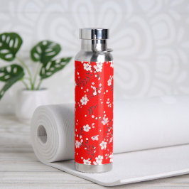 Botella De Agua Posiciones blancas en rojo