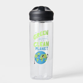 Botella De Agua Powered by Green: Thrive with Nature"