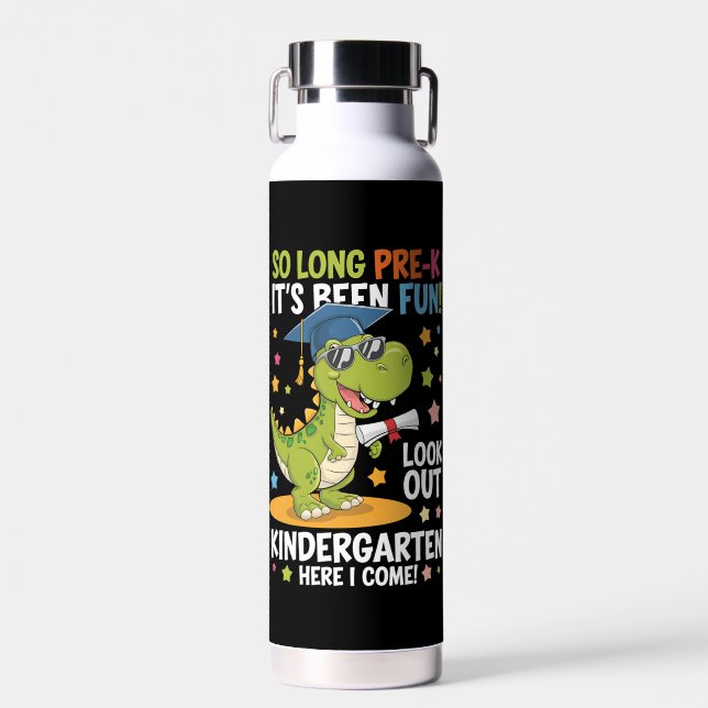 Botella De Agua Pre K Graduado Kindergarten Dinosaur T Rex (Delantero)