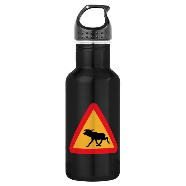 Botella De Agua Precaución Moose Rótulo de tráfico sueco (Anverso)