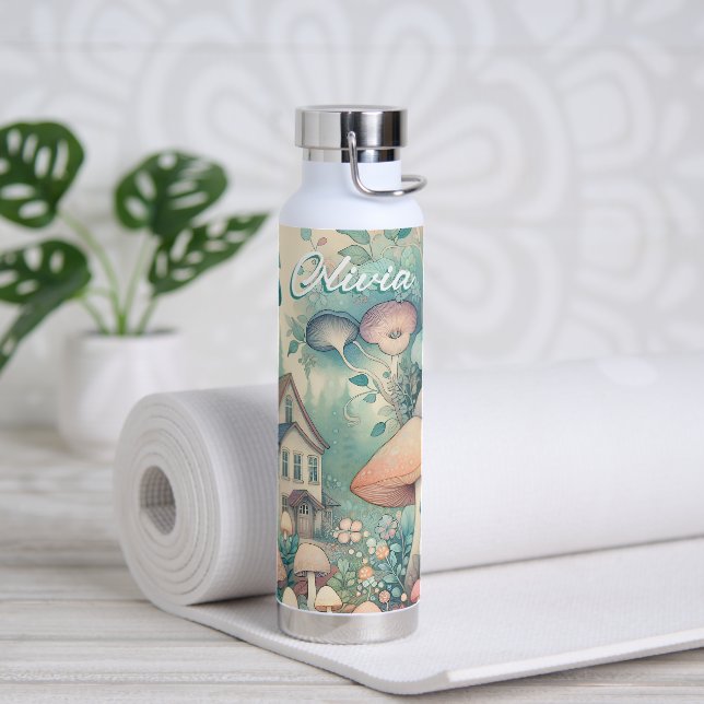 Botella De Agua Preciosa Casa Personalizada de Aldea Caprichosa y  (Yoga)