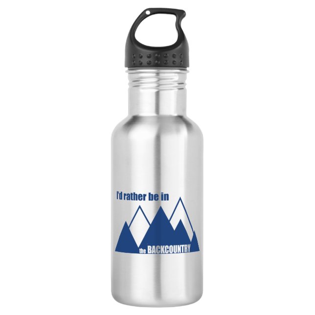 Botella De Agua Preferiría Estar En La Montaña Del Backcountry (Anverso)