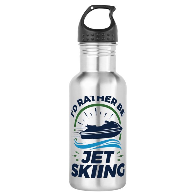 Botella De Agua Preferiría Ir A Esquiar En Jet (Anverso)