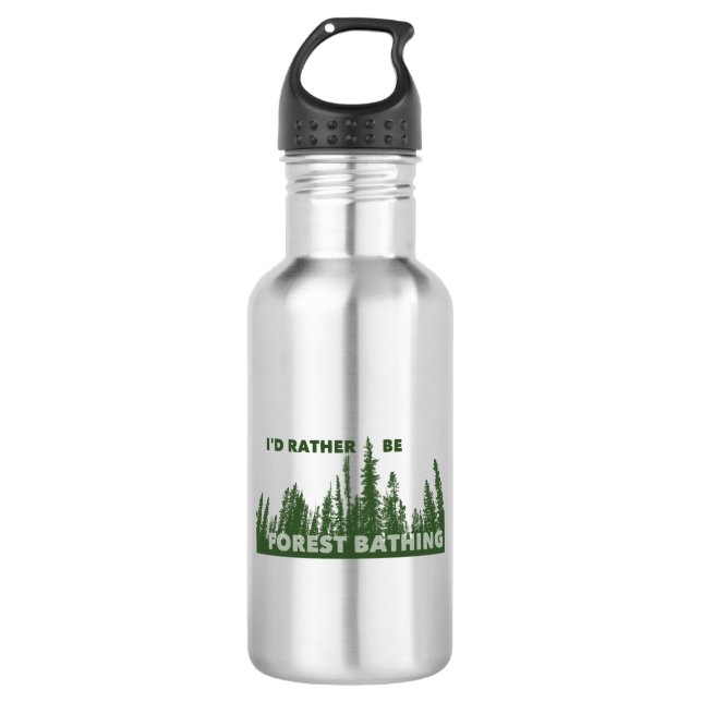 Botella De Agua Prefiero bañarme en los bosques (Anverso)