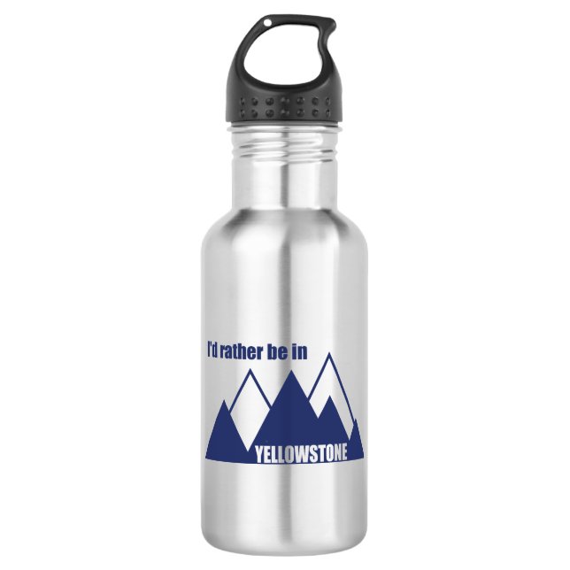 Botella De Agua Prefiero estar en la montaña Yellowstone (Anverso)
