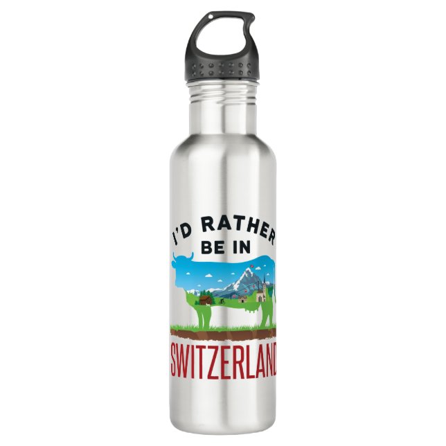 Botella De Agua Prefiero estar en Suiza en los Alpes suizos de vac (Anverso)