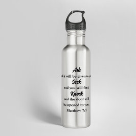 Botella De Agua Pregúntenle a Seek Knock Bible Verse cristiano