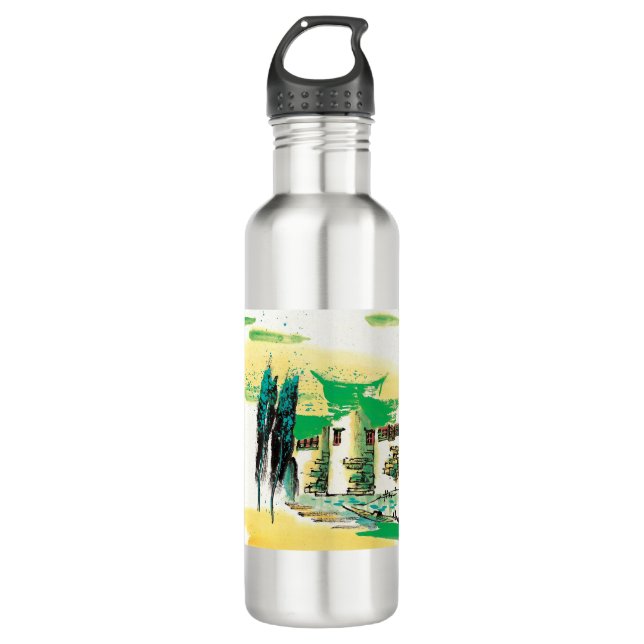 Botella De Agua Premium de pintura de la naturaleza (Anverso)