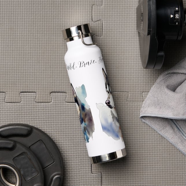 Botella De Agua Premium Stainless Water Bottle with Artistic Siber (Gimnasio)