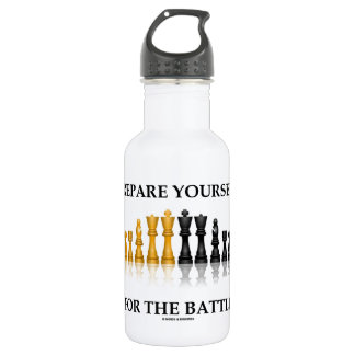Botella De Agua Prepárese para la batalla (el ajedrez)
