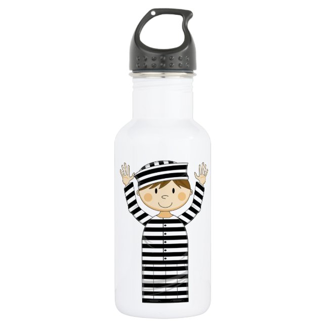 Botella De Agua Preso escapado dibujo animado (Anverso)