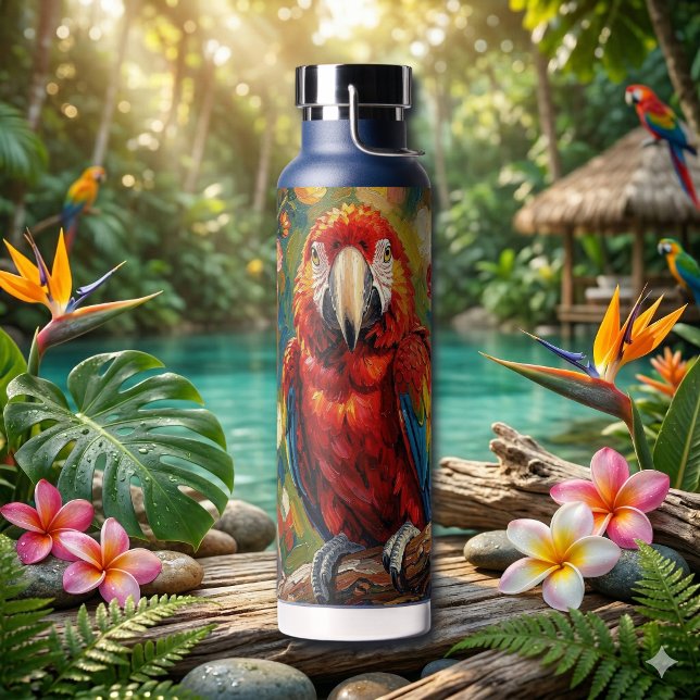 Botella De Agua Pretty Impasto Macaw Parrot  (Subido por el creador)