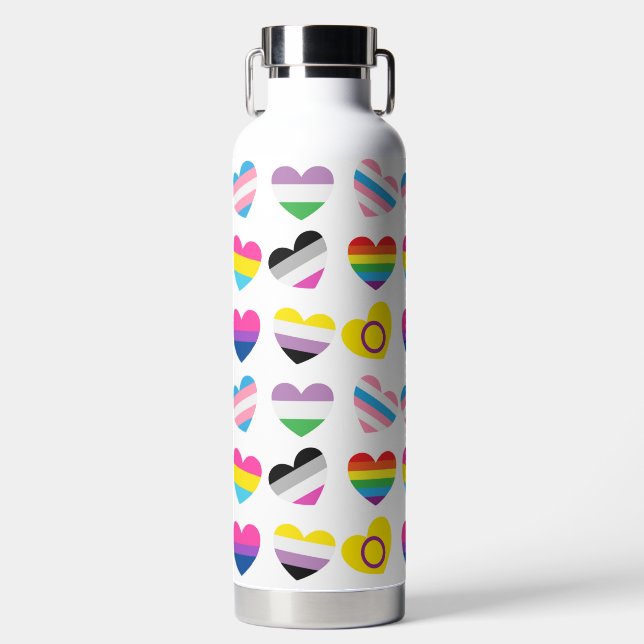 Botella de agua Pride Hearts (Delantero)