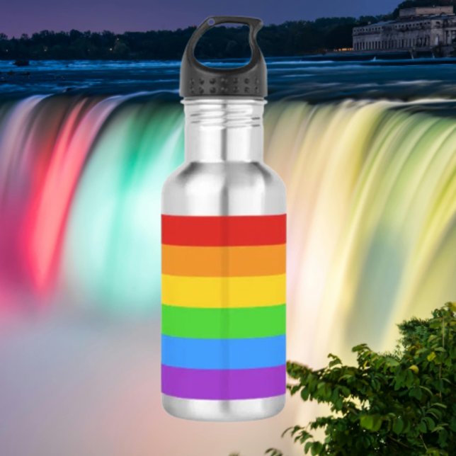 Botella De Agua Pride Hydrate: Bandera del Arcoíris (Subido por el creador)