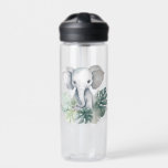 Botella De Agua Primer cumpleaños del Neutral Cute Elephant<br><div class="desc">Elefante Neutral Cute Primer Cumpleaños Gracias en tonos neutros perfectos para un niño o un chica</div>