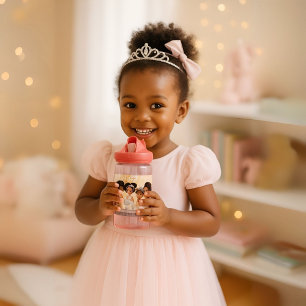 Botella De Agua Princesa Negra En Marcha Encantadora Fiesta De Té