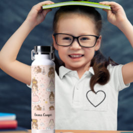 Botella De Agua Princesas y corazones Pasteles suaves para niños