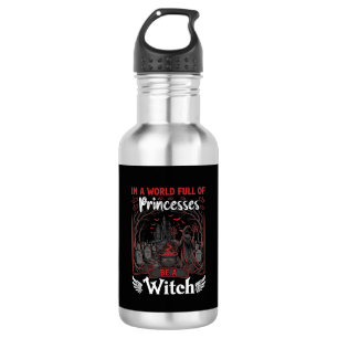 Botella De Agua Princessas Ser Bruja Halloween Castillo Caldero Tu