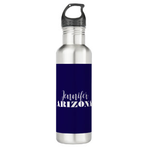 Botella De Agua Profesional elegante moderno minimalista azul oscu