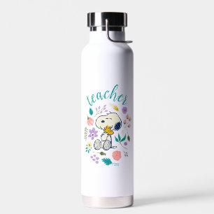 Botella De Agua Profesor de abrazo de flores Snoopy & Woodstock