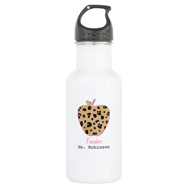 Botella De Agua Profesor de Apple del estampado leopardo (Anverso)