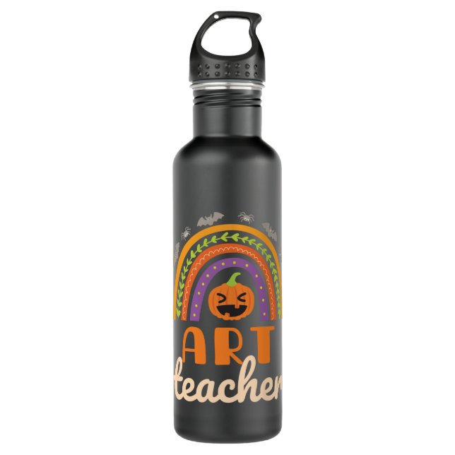 Botella De Agua Profesor de arte Halloween Boho Rainbow (Anverso)