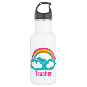Botella De Agua Profesor de la nube del arco iris