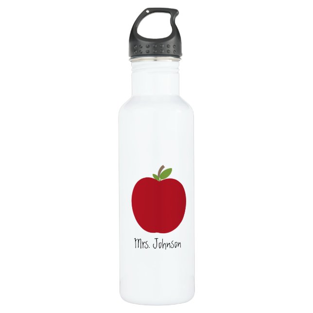 Botella De Agua Profesor rojo de Apple (Anverso)