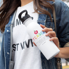 Botella De Agua Profesora de acuarela moderna Arcoiris gracias