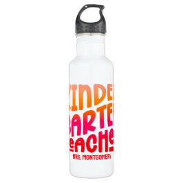 Botella De Agua Profesora de guardería Naranja Red Ombre
