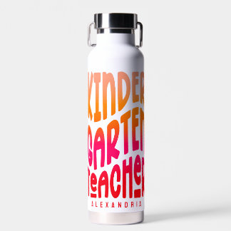 Botella De Agua Profesora de guardería Naranja rojo Ombre