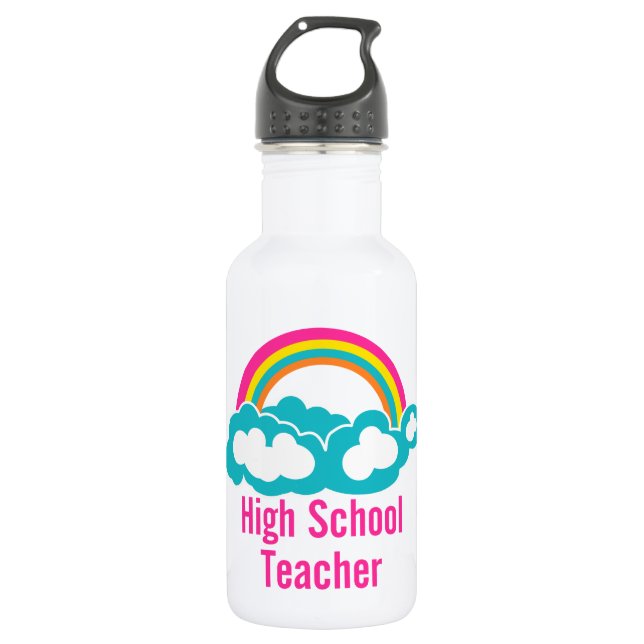 Botella De Agua Profesora de instituto Rainbow Cloud (Anverso)