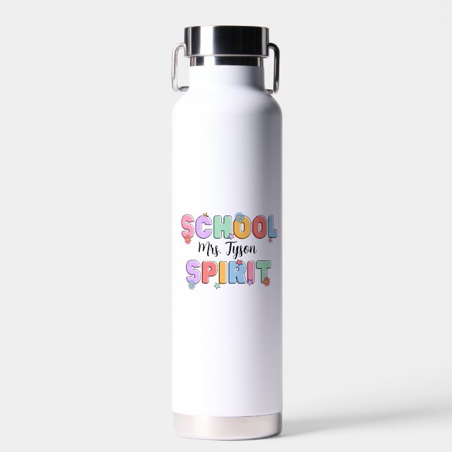 Botella De Agua Profesora personalizada de espíritu escolar (Delantero)