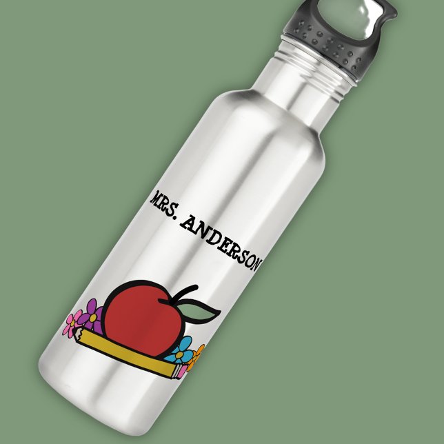 Botella De Agua Profesores de lápiz de Apple Rojo personalizados (Subido por el creador)