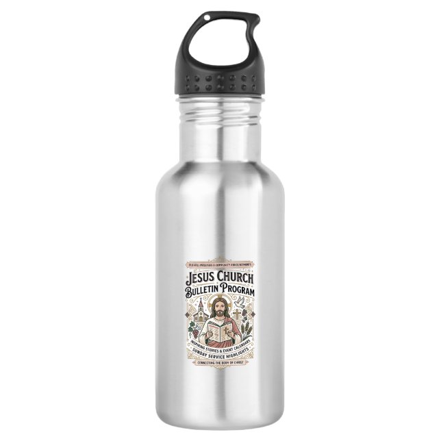 Botella De Agua Programa de Boletín de la Iglesia de Jesús Boletín (Anverso)