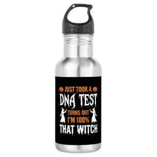 Botella De Agua Prueba de ADN de bruja divertida gráfica de Hallow