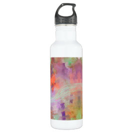 Botella De Agua Psicodelia de menta abstracta naranja verde púrpur