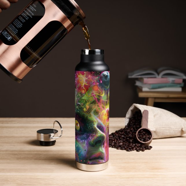 Botella De Agua Psicodélico (Café)