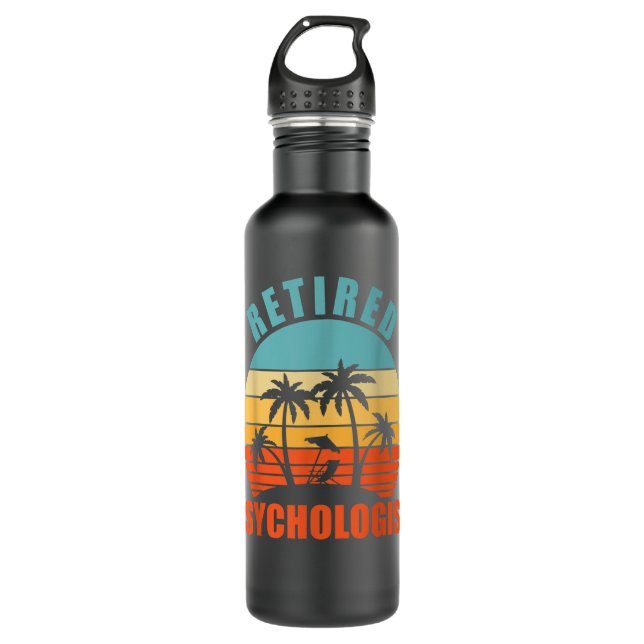 Botella De Agua  Psicóloga jubilada, psicología divertida, descans (Anverso)